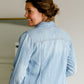 Light Wash Denim Button Up Jean Jacket Shirt Thread & Supply
