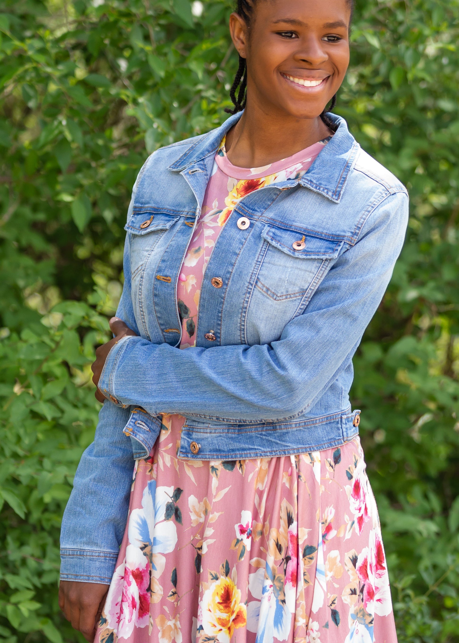 Floral Maxi Dress Dress With Blue Jean Jacket Agatha 2pc Denim