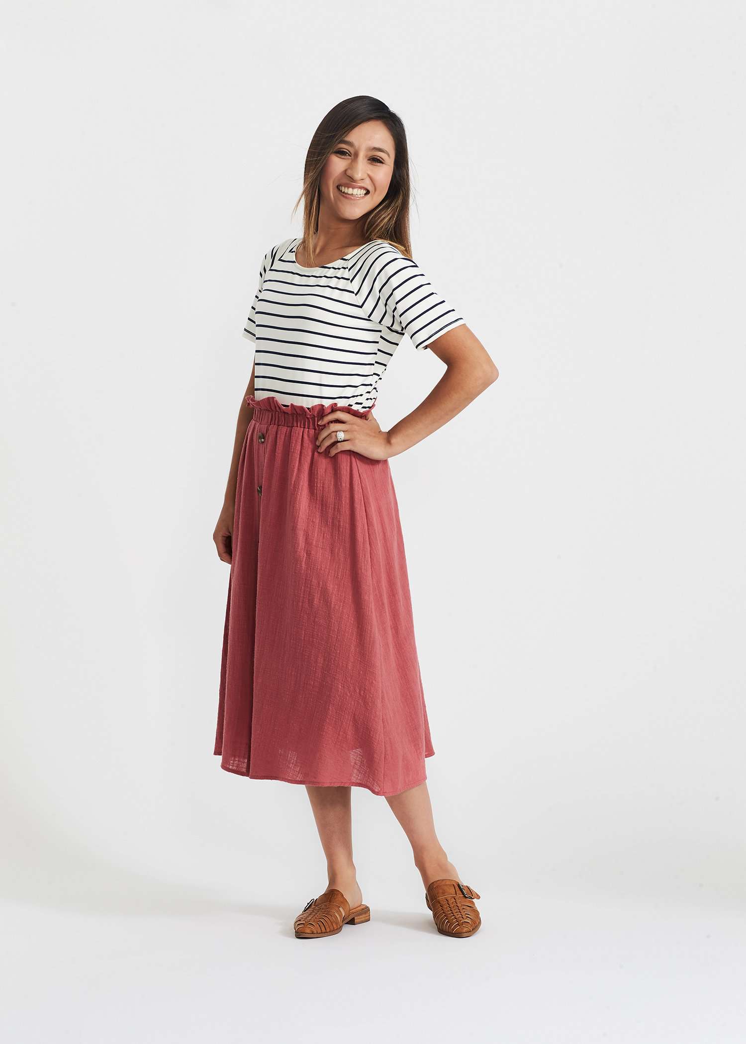 Lightweight Ruffle Skirt Skirts Mauve / S
