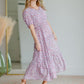 Lilac Button Up Ruffle Sleeve Tiered Dress Dresses Hayden Los Angeles