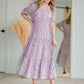 Lilac Button Up Ruffle Sleeve Tiered Dress Dresses Hayden Los Angeles