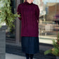 Women's modest light denim comfort band skirt