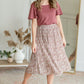 Lily Taupe Pleated Midi Skirt Skirts Mikarose