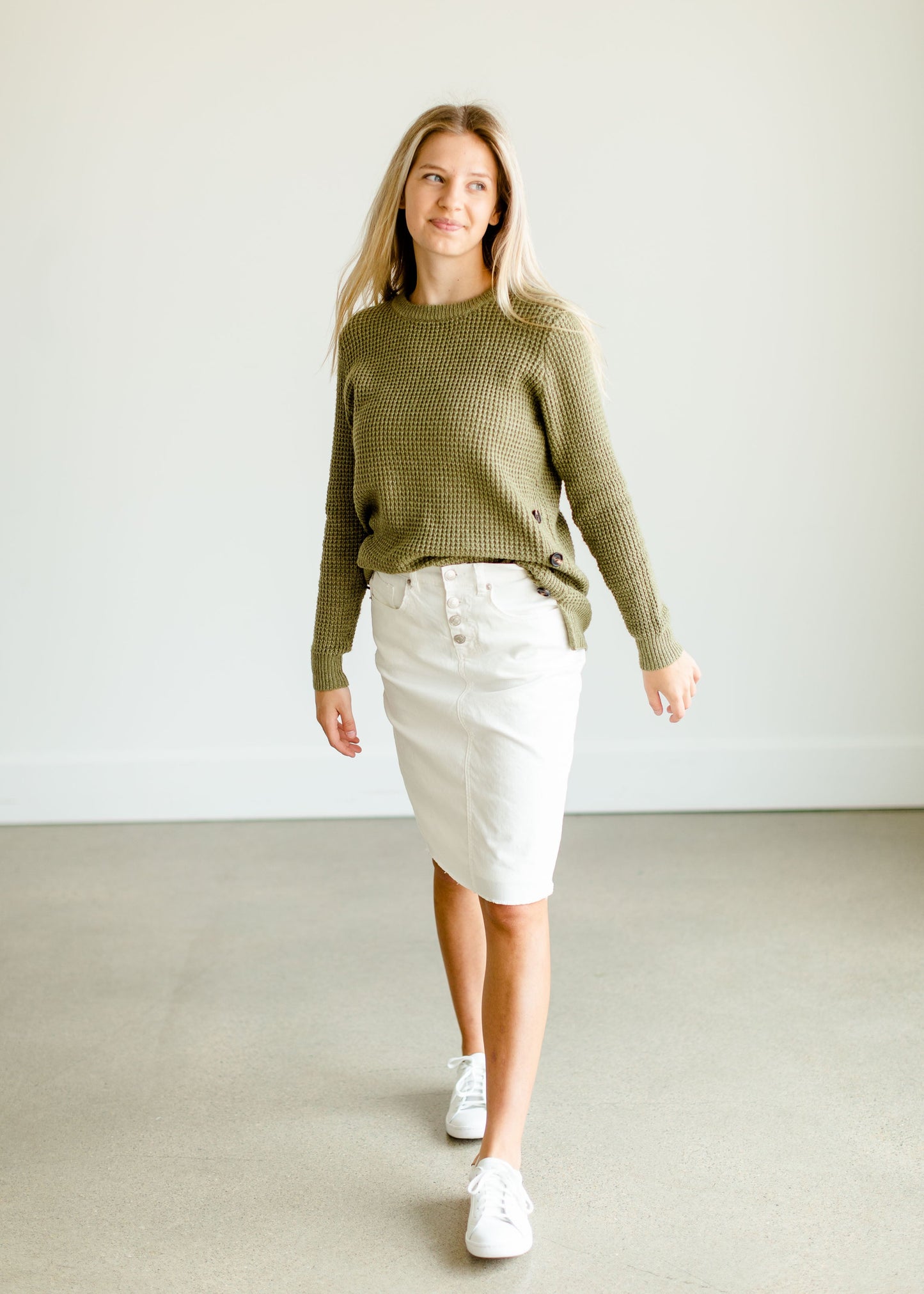 Lily White Denim Midi Skirt - FINAL SALE Skirts
