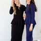 Lindy Navy Blue Straight Fit Midi Dress - FINAL SALE Dresses