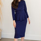 Lindy Navy Blue Straight Fit Midi Dress - FINAL SALE Dresses