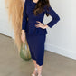Lindy Navy Blue Straight Fit Midi Dress - FINAL SALE Dresses
