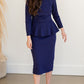 Lindy Navy Blue Straight Fit Midi Dress - FINAL SALE Dresses