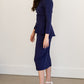 Lindy Navy Blue Straight Fit Midi Dress - FINAL SALE Dresses