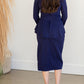 Lindy Navy Blue Straight Fit Midi Dress - FINAL SALE Dresses