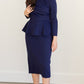 Lindy Navy Blue Straight Fit Midi Dress - FINAL SALE Dresses