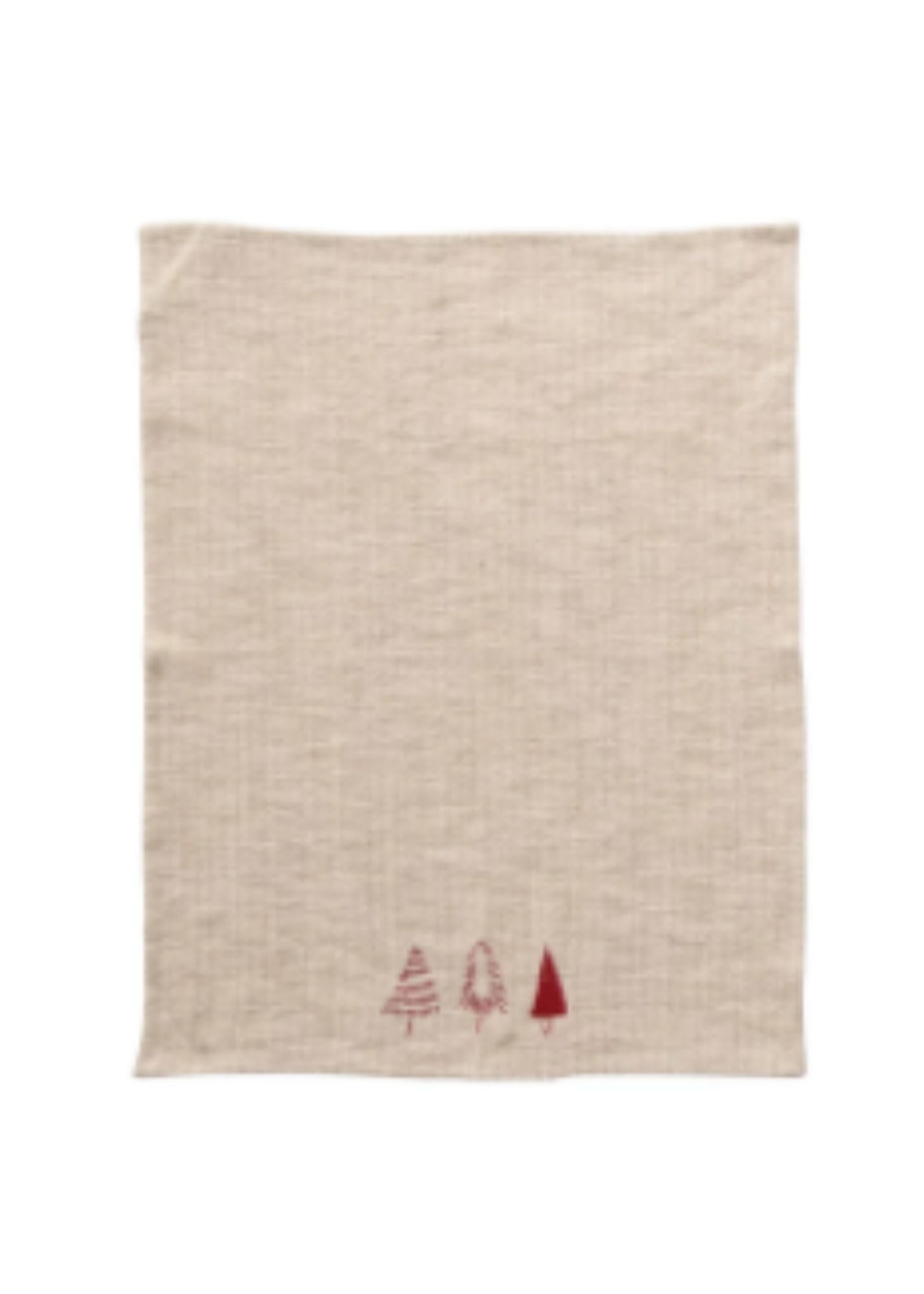 Linen + Cotton Embroidered Tea Towel Home & Lifestyle Creative Co-op Trees