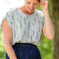 Linen Line Print Short Sleeve Top - FINAL SALE Tops