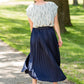 Linen Line Print Short Sleeve Top - FINAL SALE Tops