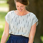 Linen Line Print Short Sleeve Top - FINAL SALE Tops