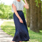 Linen Line Print Short Sleeve Top - FINAL SALE Tops