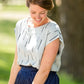 Linen Line Print Short Sleeve Top - FINAL SALE Tops