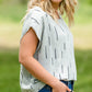 Linen Line Print Short Sleeve Top - FINAL SALE Tops