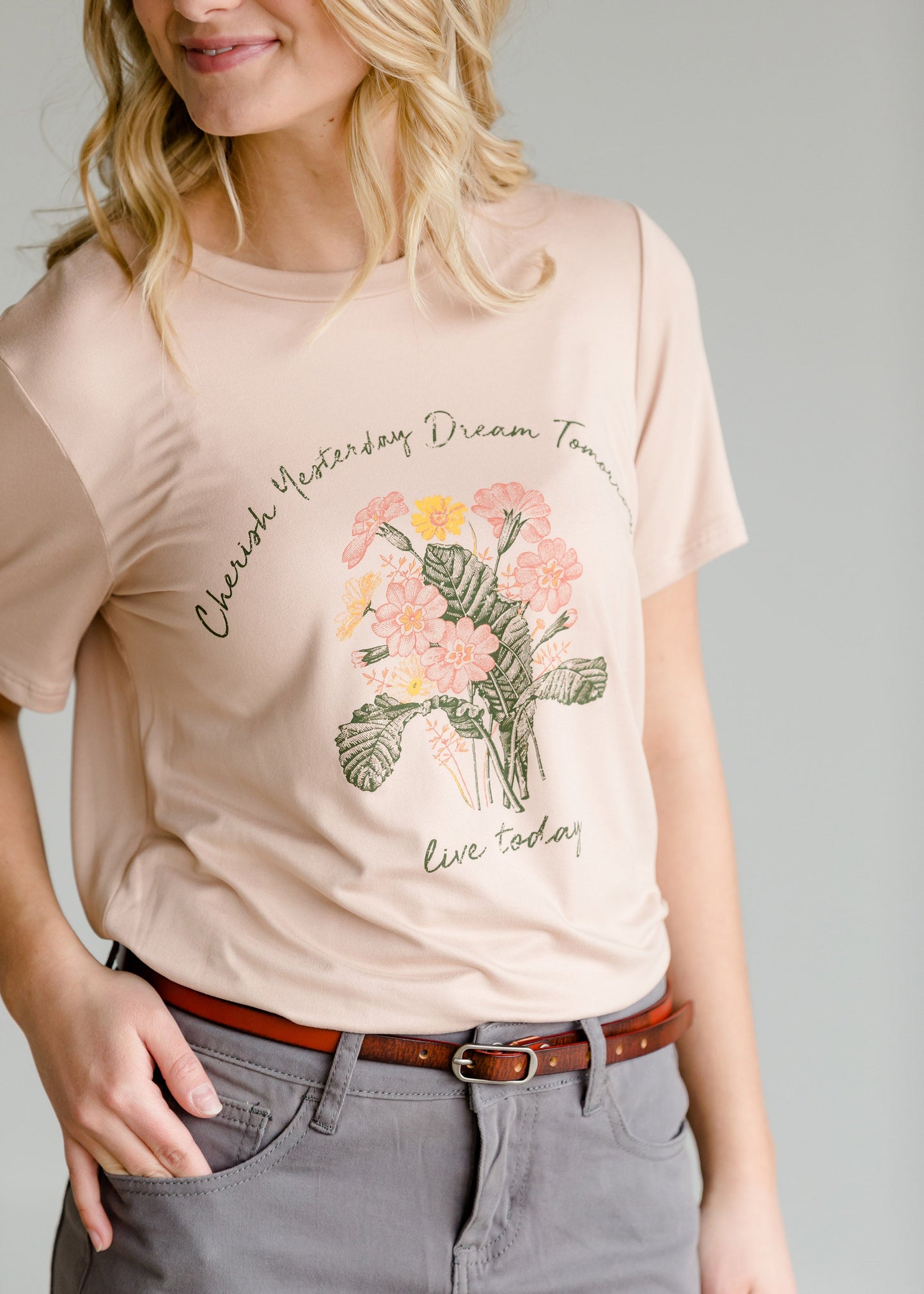 Live Today Floral Graphic Tee - FINAL SALE Tops