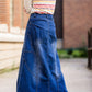 made in the usa long a-line denim skirt