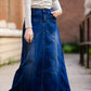 made in the usa long a-line denim skirt
