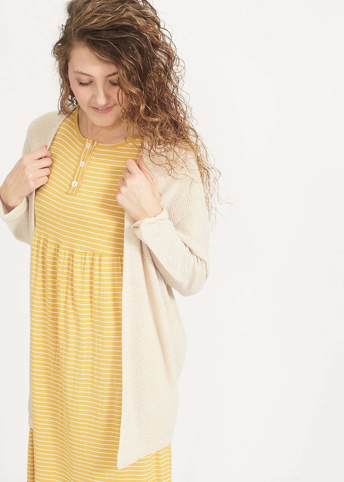 Long Open Front Cardigan-FINAL SALE Layering Essentials Cream / S/M