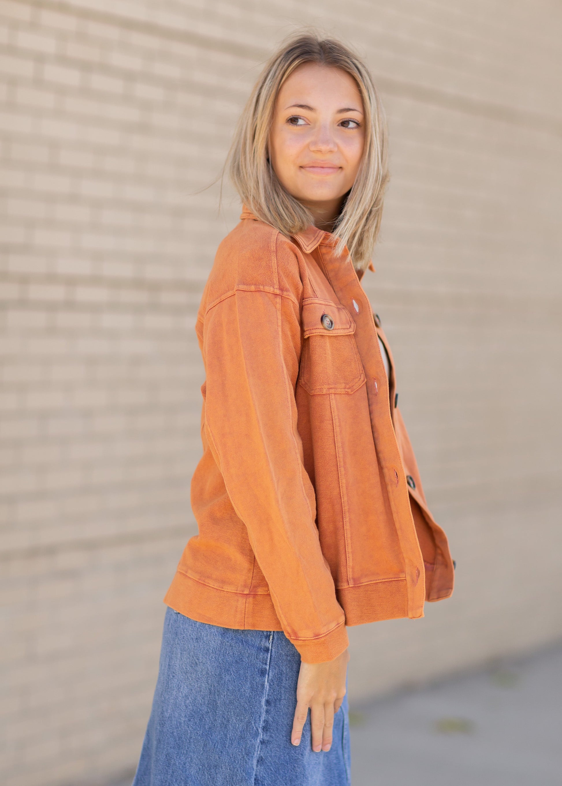 Long Sleeve Button Up Shacket Tops