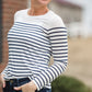 Long Sleeve Classic Navy Stripe Crew Neck Top - FINAL SALE Tops