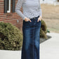 Long Sleeve Classic Navy Stripe Crew Neck Top - FINAL SALE Tops