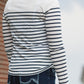 Long Sleeve Classic Navy Stripe Crew Neck Top - FINAL SALE Tops
