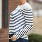 Long Sleeve Classic Navy Stripe Crew Neck Top - FINAL SALE Tops