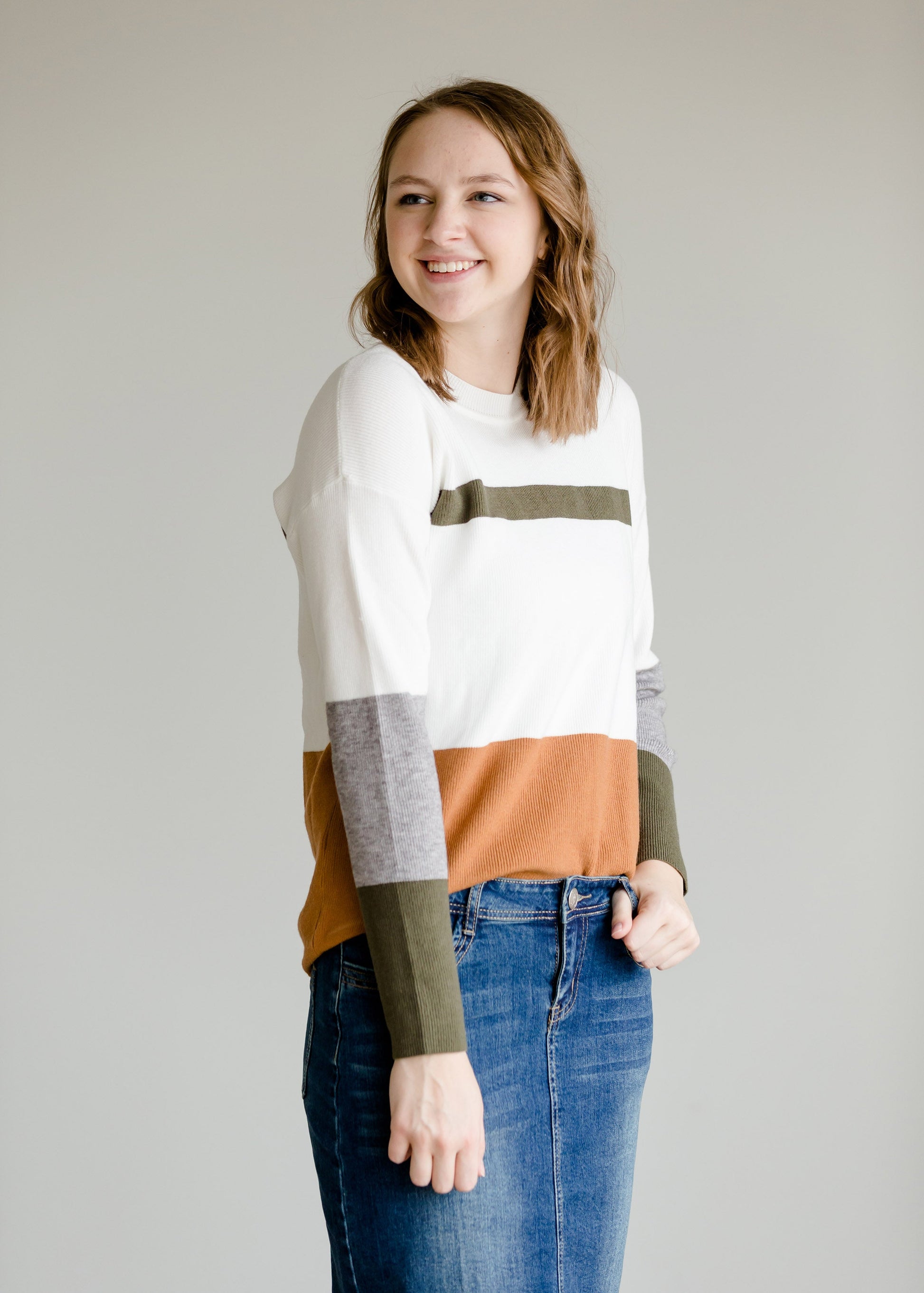 Long Sleeve Colorblock Sweater - FINAL SALE Tops