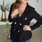 Long Sleeve Front Double Button Pocket Blazer Jacket Tops Mazik