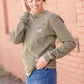 Long Sleeve Front Pocket Great Lake Shirt Tops Moss / S