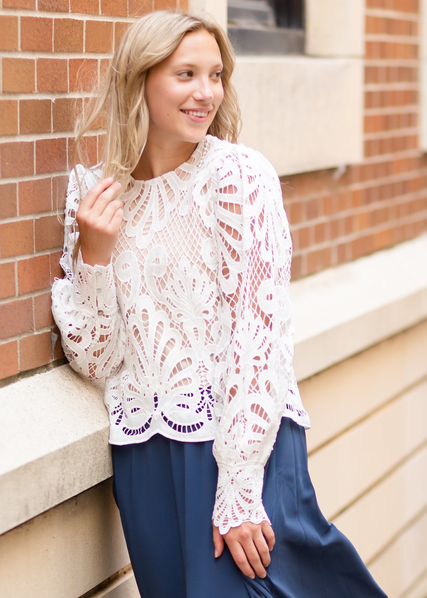 Long Sleeve Lace Top Tops