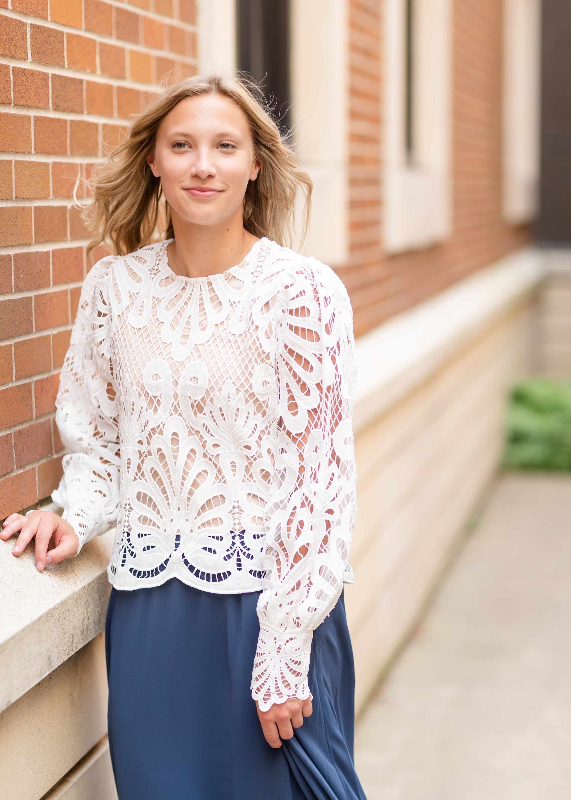 Long Sleeve Lace Top Tops