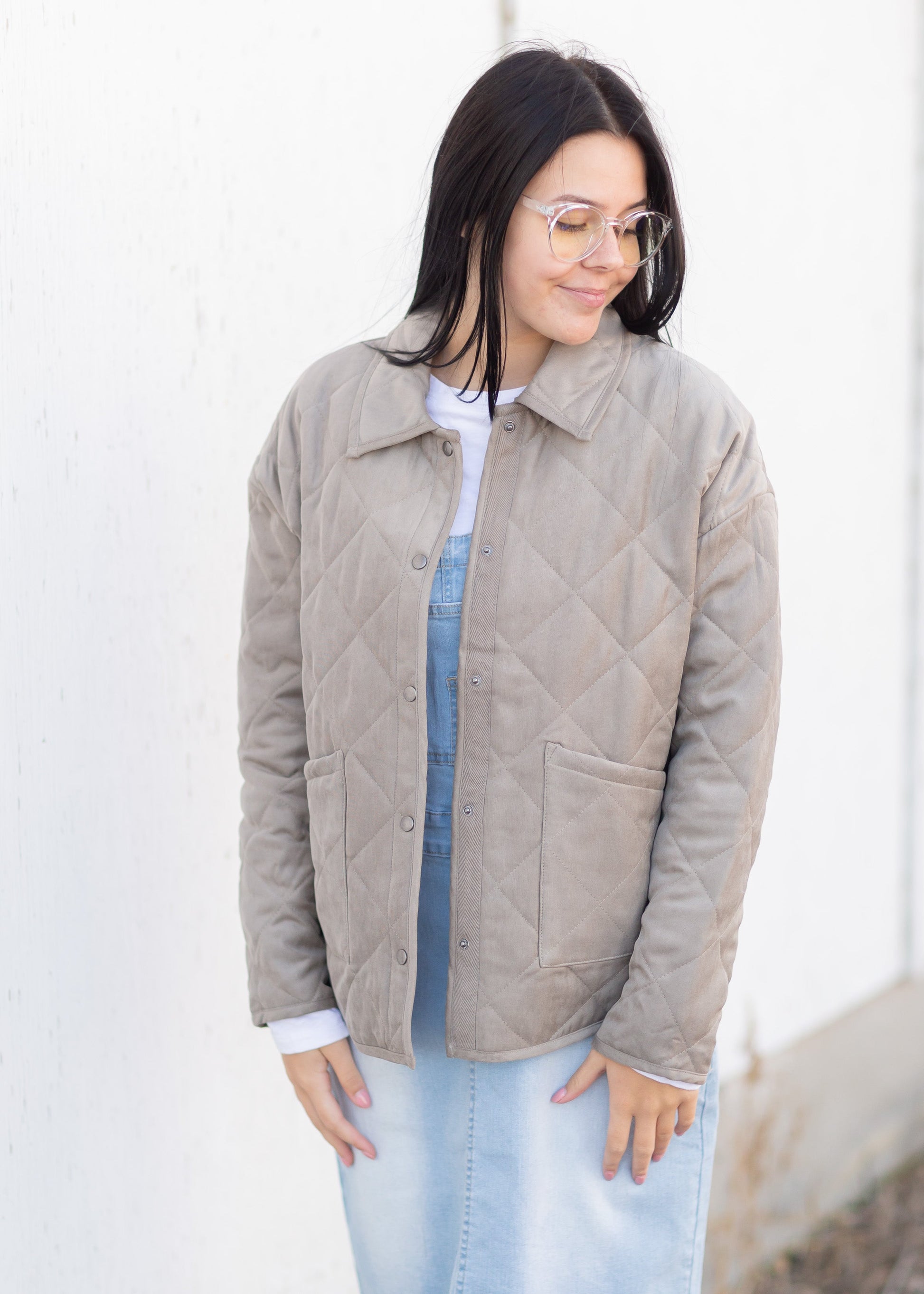 Long Sleeve Quilted Jacket Tops