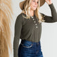 Long Sleeve Shell Button Top - FINAL SALE Tops