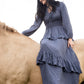 Long Sleeve Smocked Waist Tiered Maxi Dress Dresses Inherit