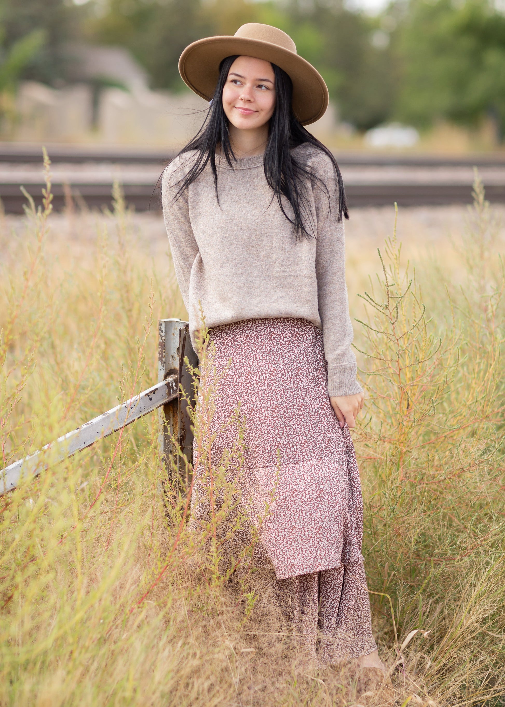 Long Sleeve Taupe Sweater Tops