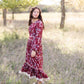 Long Sleeved Tiered Paisley Maxi Dress Dresses Polagram