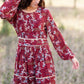 Long Sleeved Tiered Paisley Maxi Dress Dresses Polagram