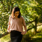 Loose Fit V-Neck Brushed Knit Top Tops BOM BOM