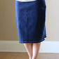 Lounge-N-Denim Skirt | Below Knee Jean Skirt Sizes 4-14