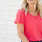 Lovely Coral V-Neck Tee - FINAL SALE Tops