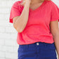 Lovely Coral V-Neck Tee - FINAL SALE Tops