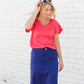 Lovely Coral V-Neck Tee - FINAL SALE Tops