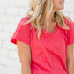 Lovely Coral V-Neck Tee - FINAL SALE Tops