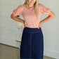 Lucy Elastic Waist Denim Midi Skirt - FINAL SALE Skirts