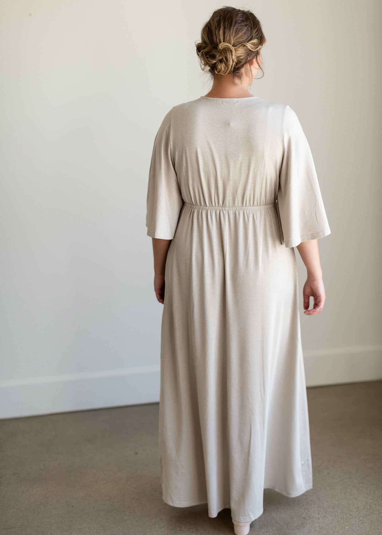 Lumee Champagne Sheen Maxi Dress Dresses Mikarose